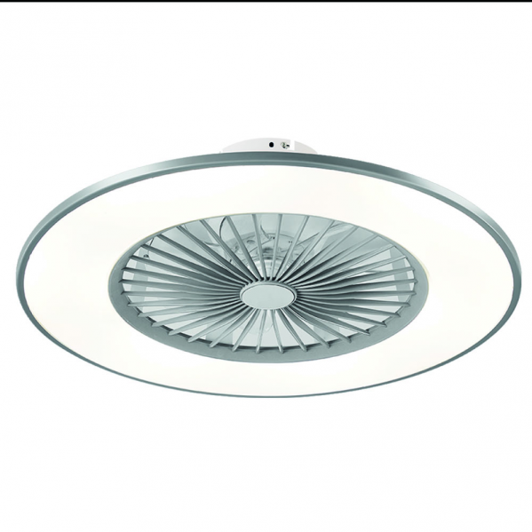 Juvi Iluminación Ventilador Bofu plata LED 48W 3000 4000 6000k Fabrilamp